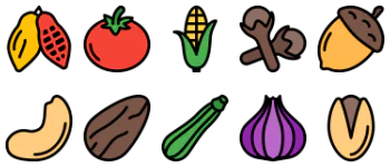 Vegetables and seeds icon pack