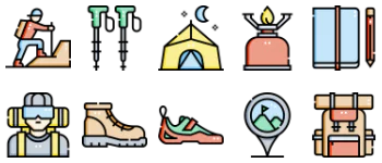 Mountaineering and climbing icon pack