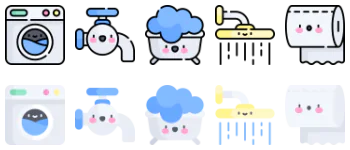 Hygiene routine icon pack