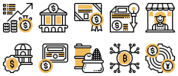 Types of investment icon pack