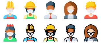 Avatars with Medical Mask icon pack