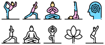 Yoga and Mindfulness icon pack