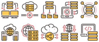 Servers and database pacote de ícones