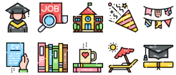 Graduation icon pack