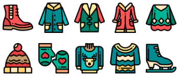Winter Clothes jeu d'icônes
