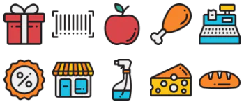 Supermarket icon pack