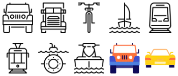 Transportation icon pack