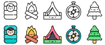Summer Camp Icon-Paket