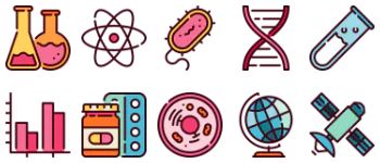 Scientific study icon pack