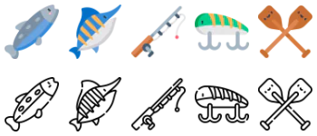Fishing icon pack