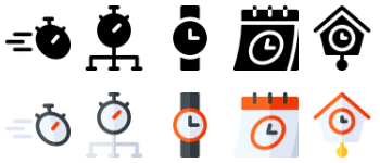 Speedometer and Time icon pack