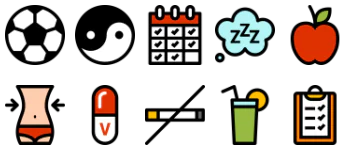 Linear Color Fitness Elements paquete de iconos