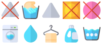Laundry washing icon pack