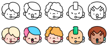 Call center avatars icon pack
