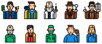 Profession avatars pakiet ikon
