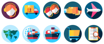 Global logistics icon pack