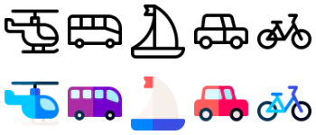 Transport jeu d'icônes