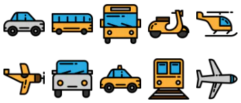 Transportation vehicles icon pack