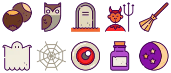 Halloween elements icon pack