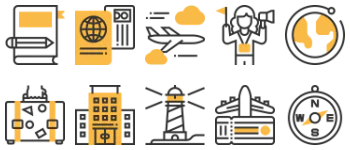 Tourism and travel icon pack