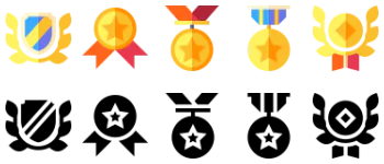 Reward and badges icon pack