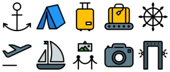 Travel and tourism icon pack