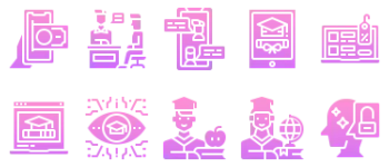 Online education icon pack