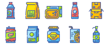 Products Packaging paquete de iconos