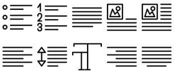 Alignment & paragraph pakiet ikon