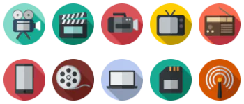 Rounded multimedia icon pack
