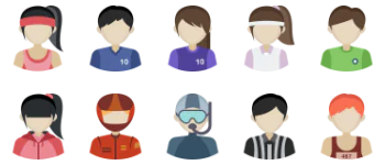Sporting avatars icon pack