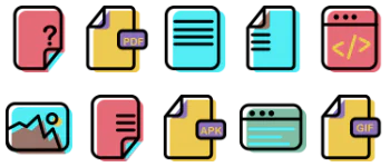 Color File Type and Content Assets Icon-Paket