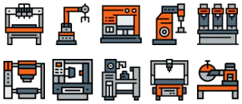 Factory machinery Icon-Paket