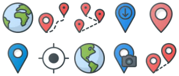 Maps and locations icon pack