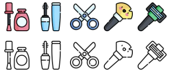 Hairdressing and Barber Shop paquete de iconos