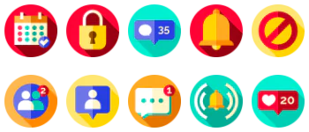 Notifications jeu d'icônes