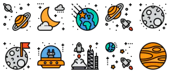 Space And Galaxy Icon-Paket