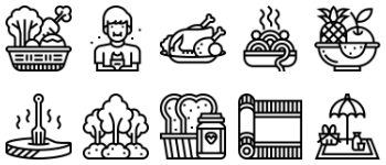 picnic elements icon pack