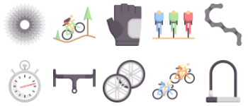 Bicycle racing icon pack