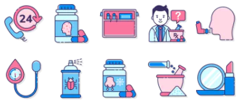 Pharmaceutical icon pack