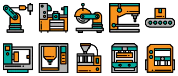 Factory Machinery Icon-Paket