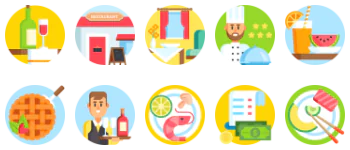 Restaurant icon pack