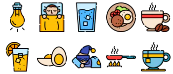 Morning breakfast icon pack