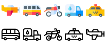 Vehicles and Transportation icon pack