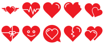 Heart icon pack