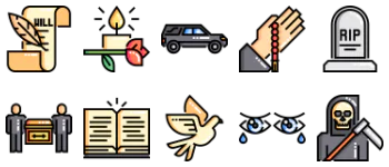 Funeral icon pack