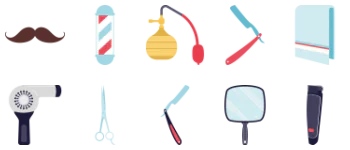 Barbershop elements paquete de iconos