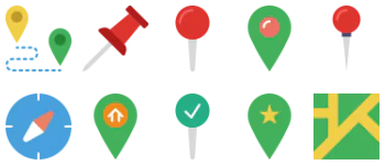 Pins and locations icon pack