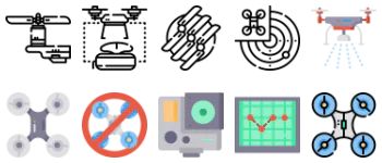 Drones paquete de iconos