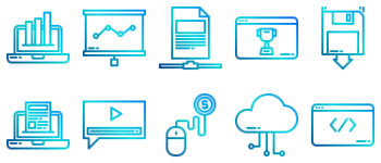 SEO  online marketing paquete de iconos